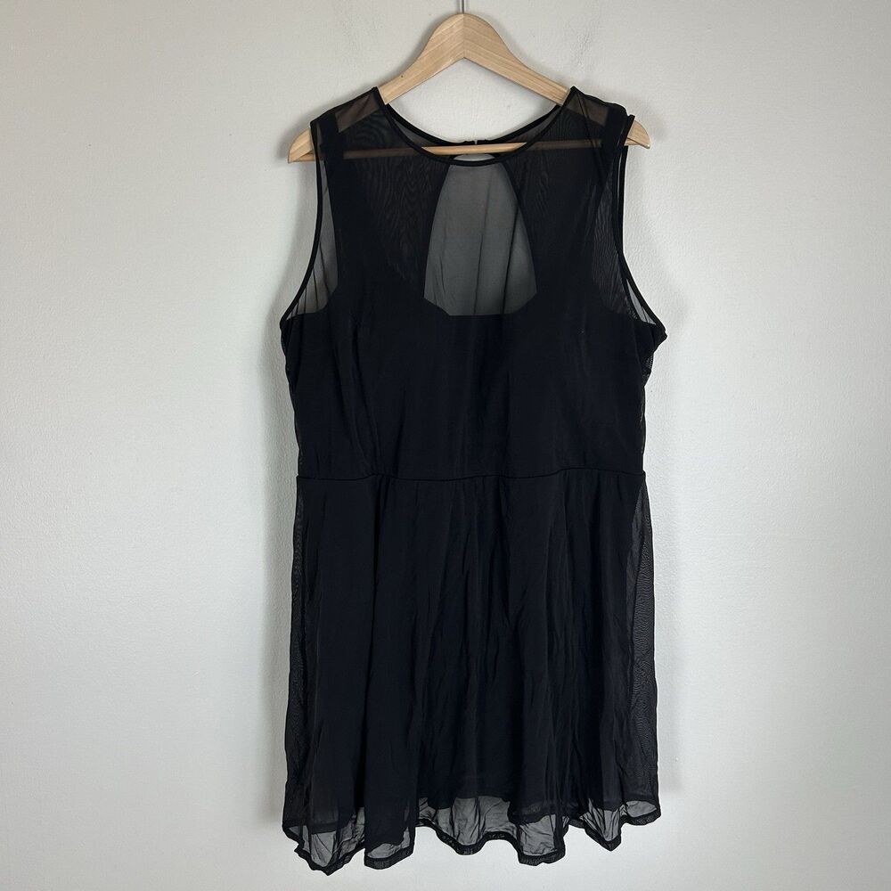 Torrid Black Underwire Mesh Overlay Swim Dress One Piece Size 4X D/DD